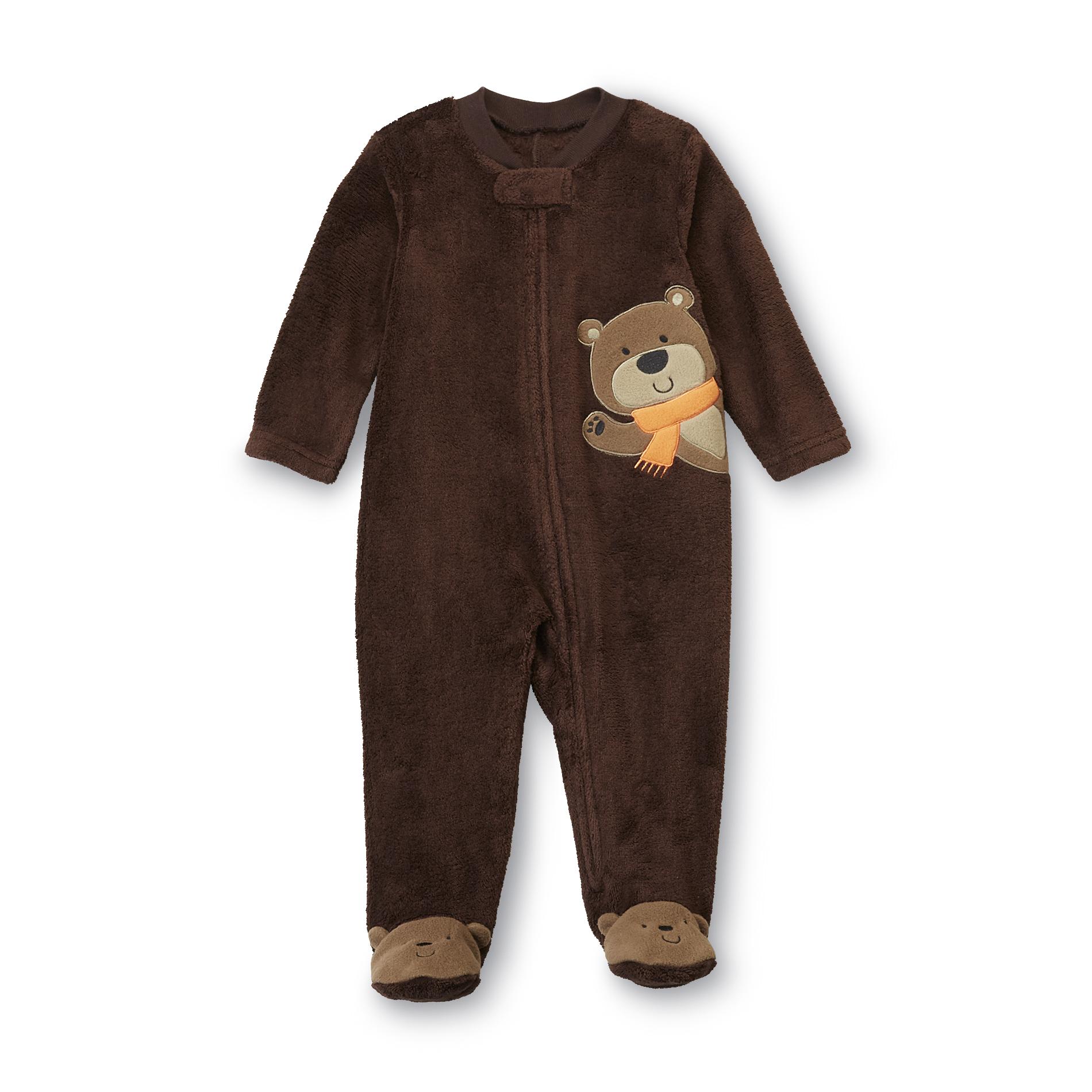 Little Wonders Newborn Boy's Fleece Footed Sleeper Pajamas - Teddy Bear