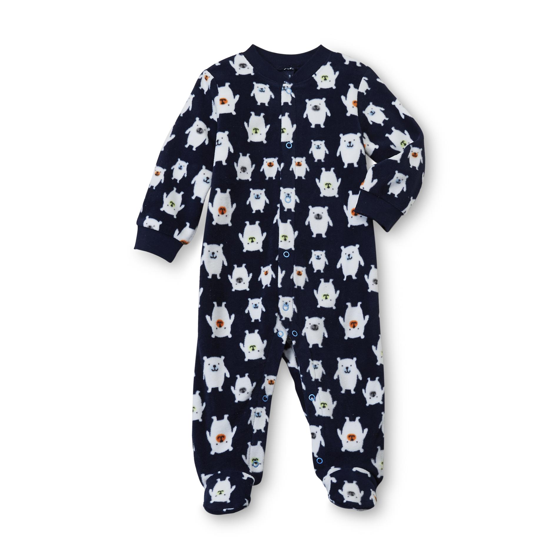 Little Wonders Newborn Boy's Fleece Footed Sleeper Pajamas - Polar Bear