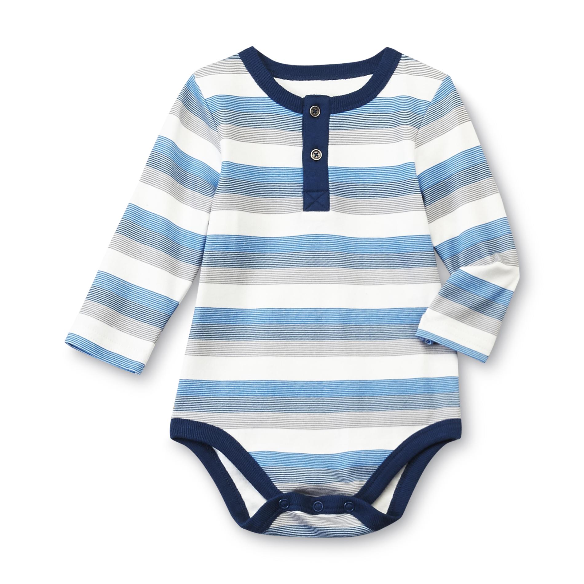 Little Wonders Newborn & Infant Boy's Henley Bodysuit - Striped