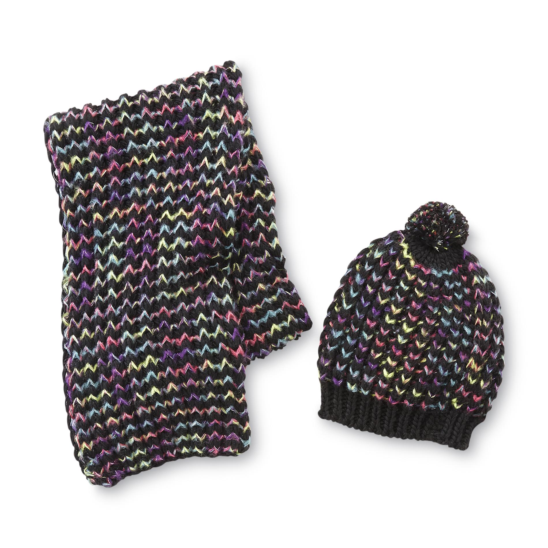 Joe Boxer Women's Chunky Knit Hat & Scarf - Multicolor