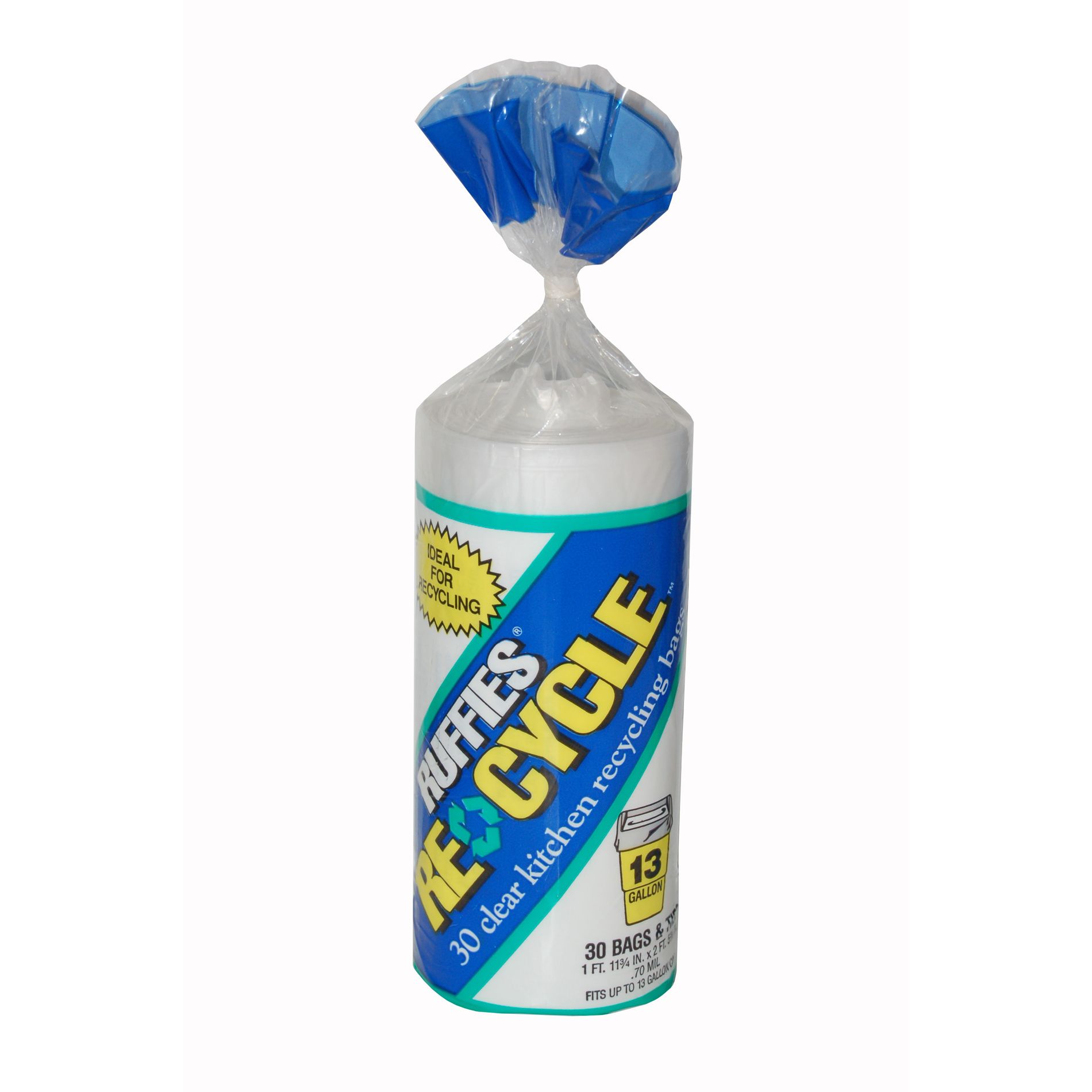 Ruffies Recycle Clear 13 Gallon Trash Bags 30 Count