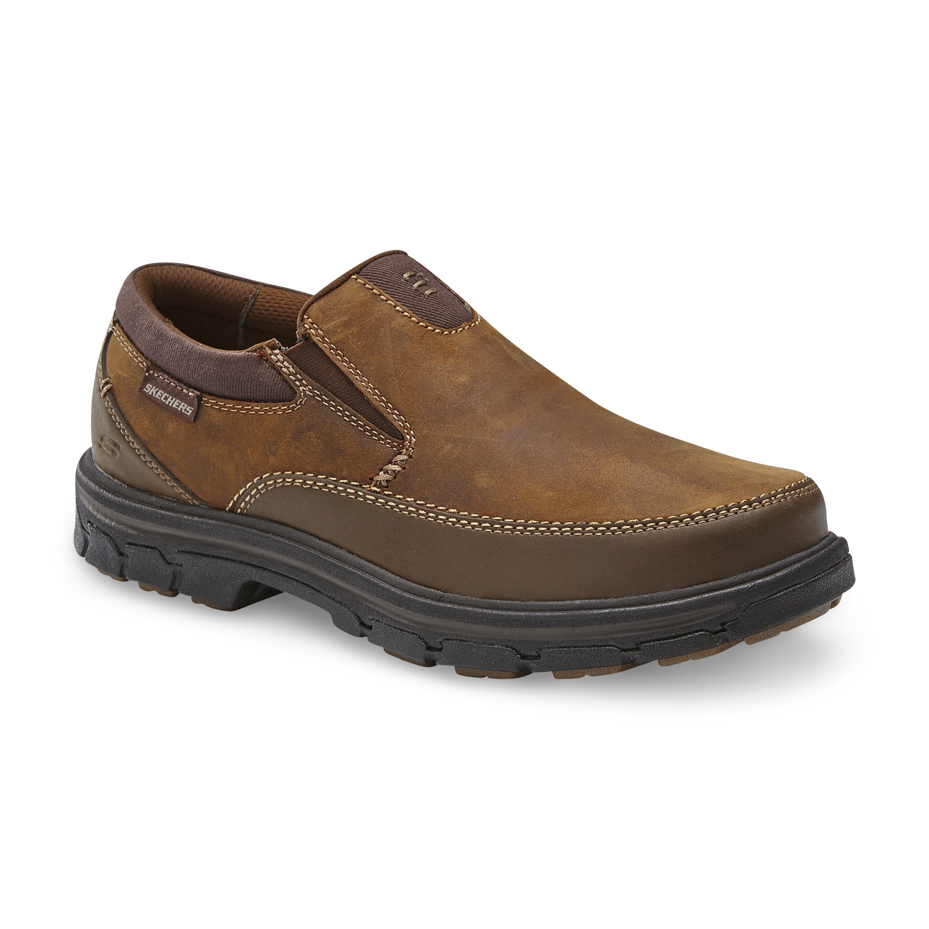 Skechers Men S The Search Relaxed Fit Leather Loafer Brown