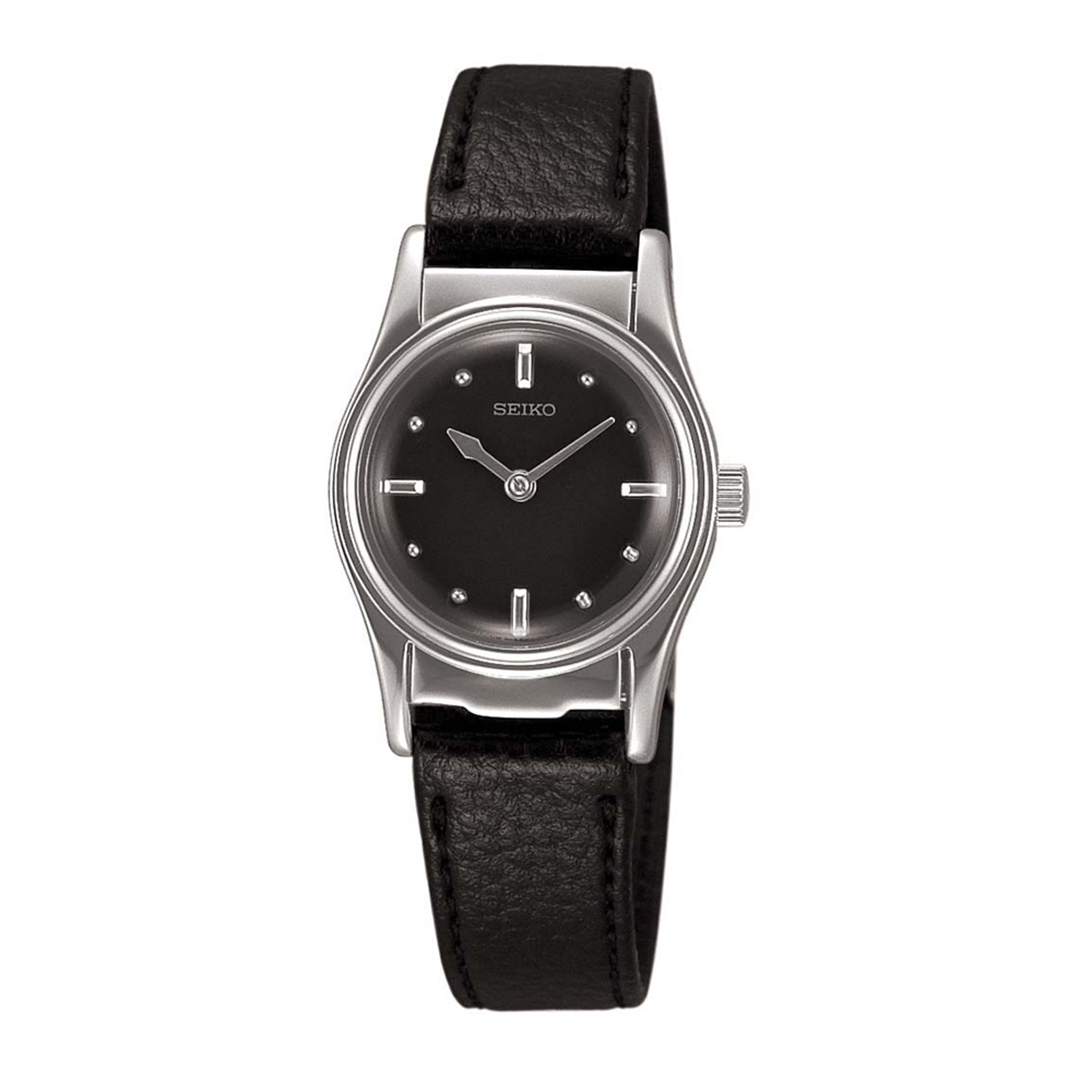 Seiko Ladies Black Leather Strap Braille Analog Watch SWL001