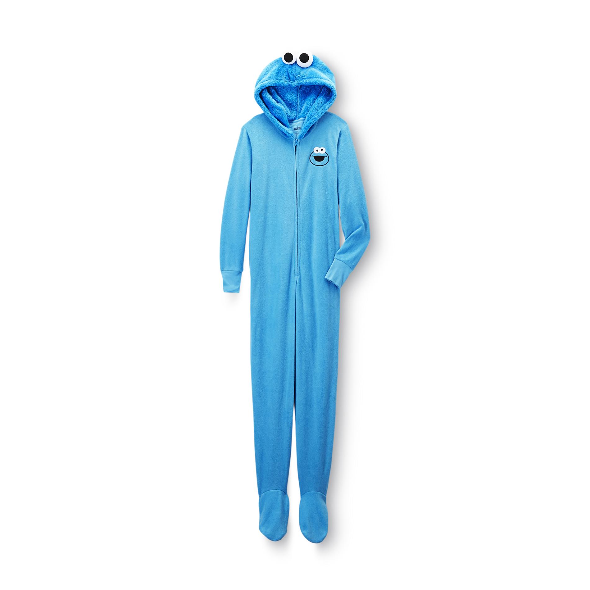 Sesame Street Women's Footed Sleeper Pajamas - Cookie Monster