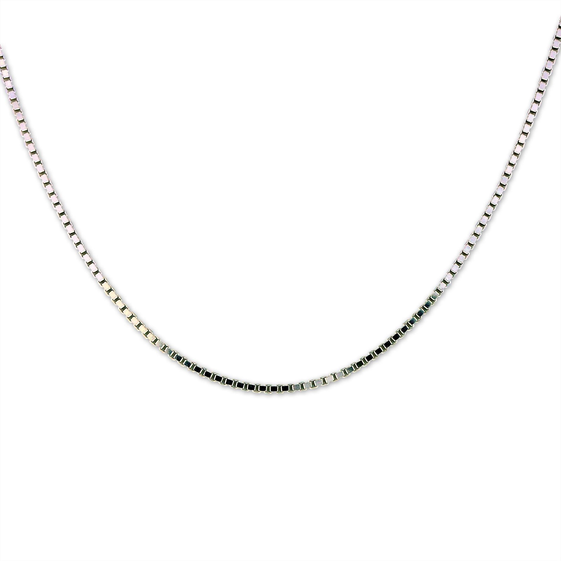 Sterling Creations Sterling Silver Diamond Cut Box Necklace