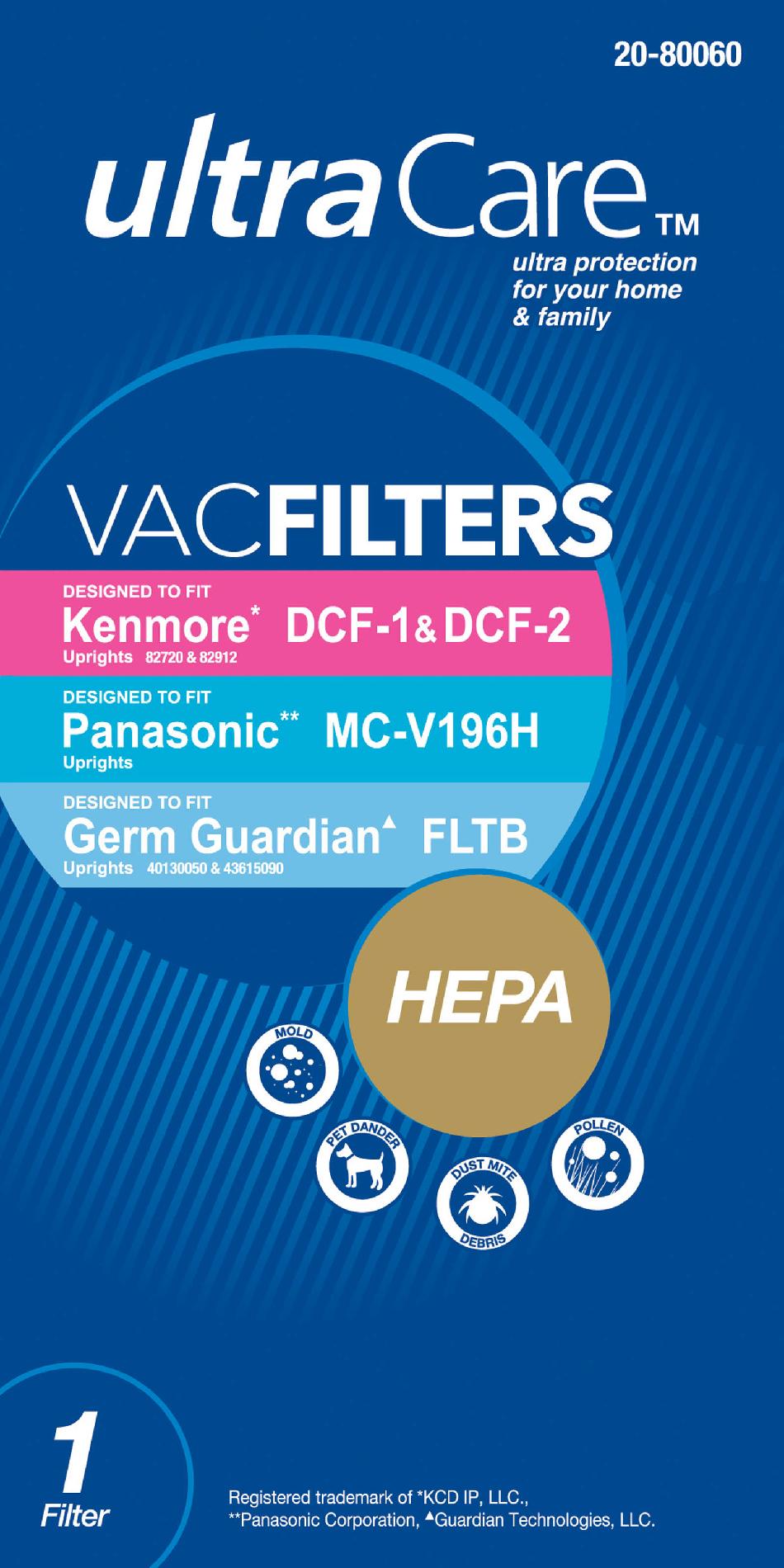 UltraCare UC688522 Vacuum Filters for Kenmore™ DCF1 & DCF2
