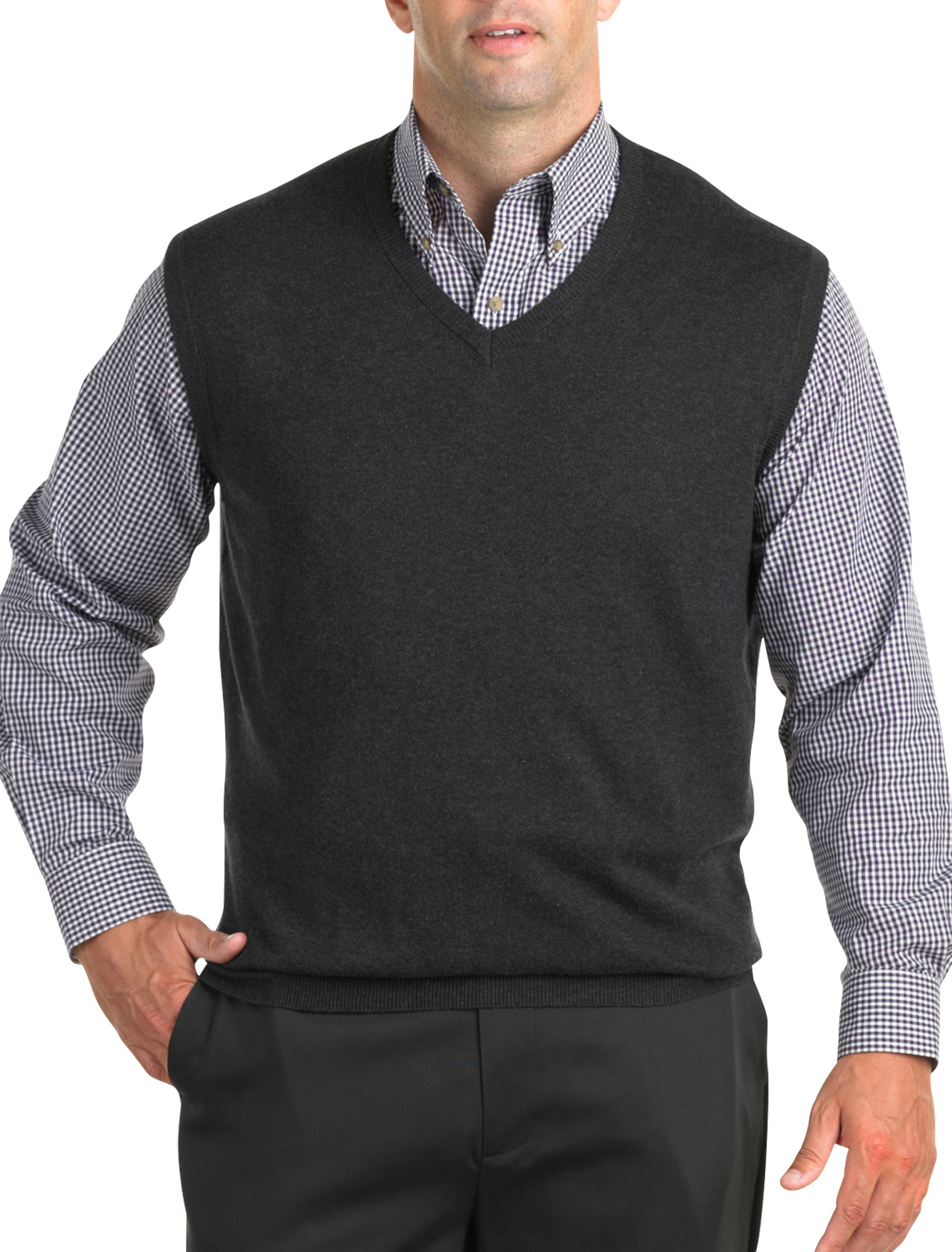 Harbor Bay Men's Big and Tall V-Neck Sweater Vest