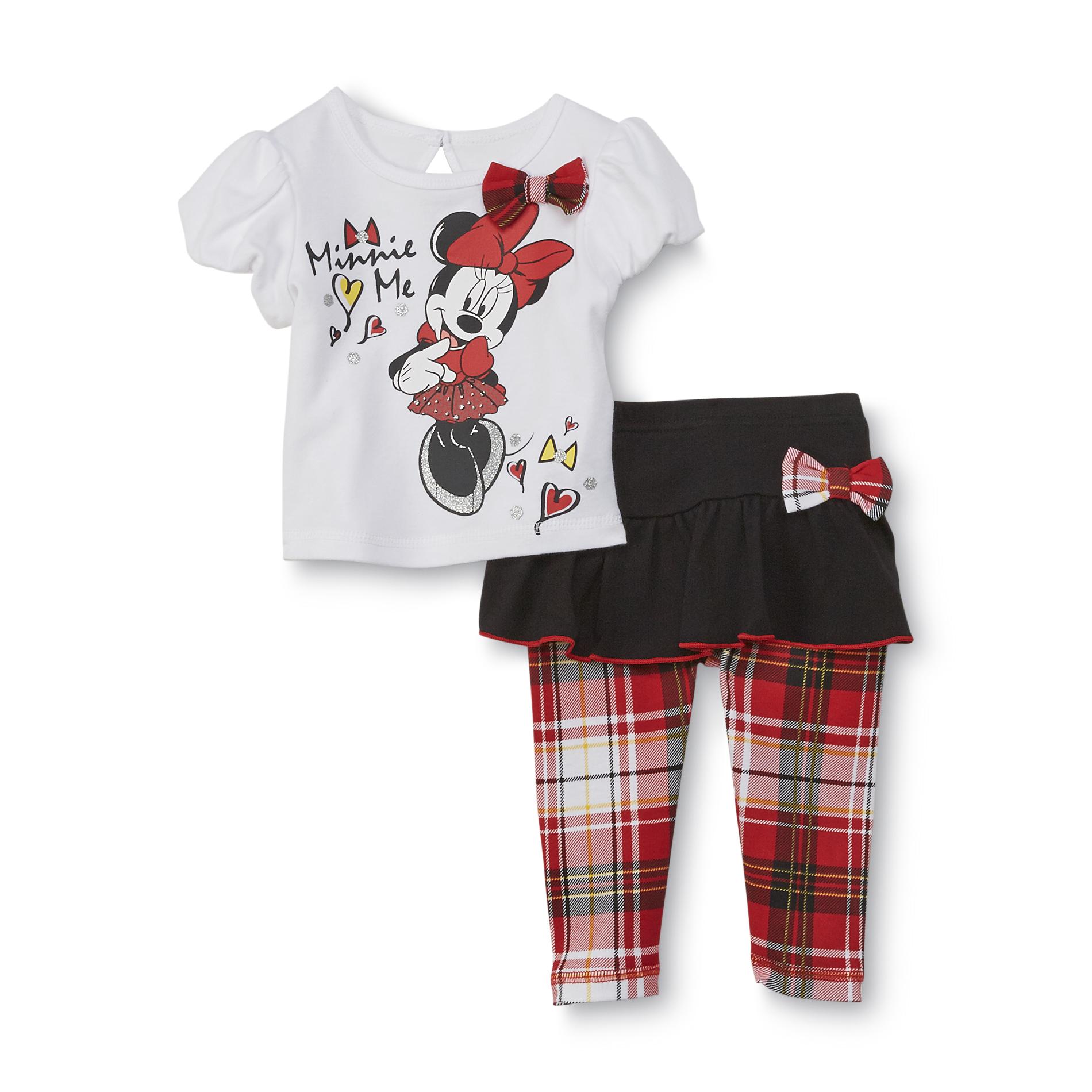 Disney Newborn Girl's Graphic T-Shirt & Skeggings - Minnie Mouse