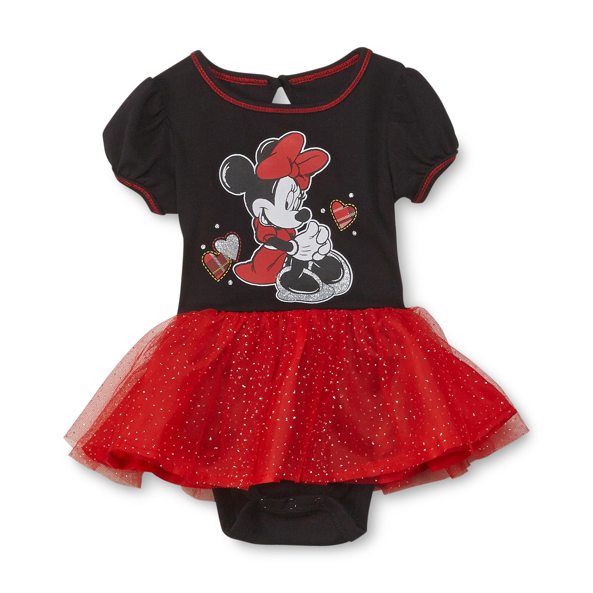 Disney Newborn Girl's Skirted Bodysuit - Minnie Mouse