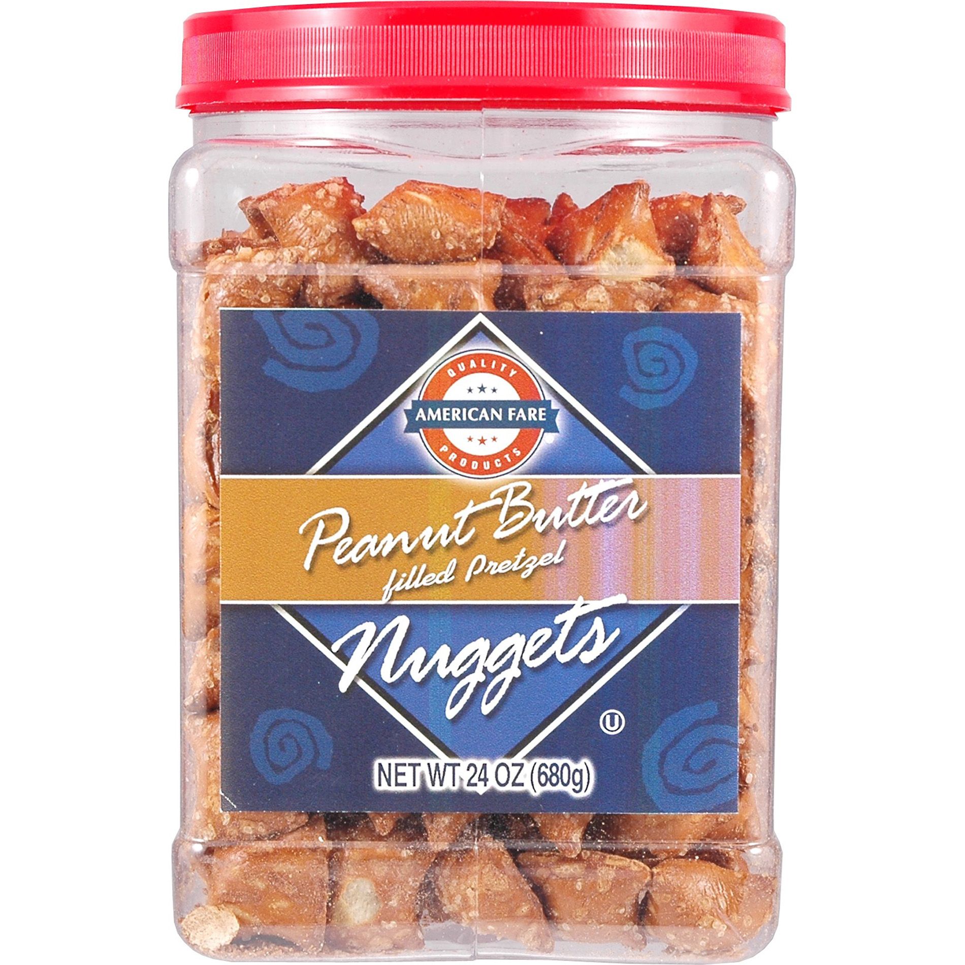 American Fare Peanut Butter Filled Pretzel Nuggets 24 Ounce Plastic Jar