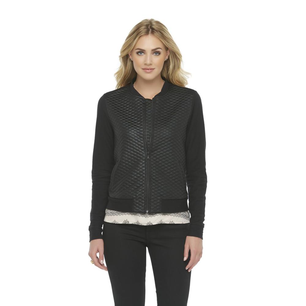 Metaphor Women's French Terry Bomber Jacket - Quilted