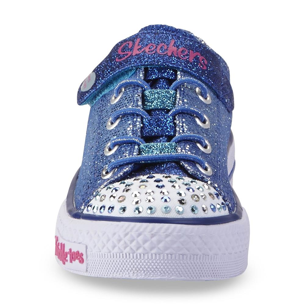 Skechers Girl's Twinkle Toes Sparkle Kiss Blue Light-Up Athletic Shoe