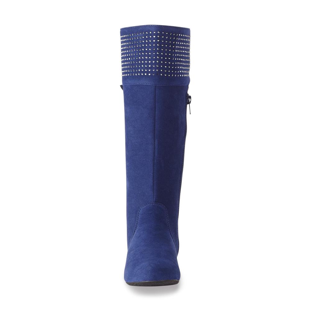 Yoki Girl's Candy 13" Navy Sueded Tall Boot