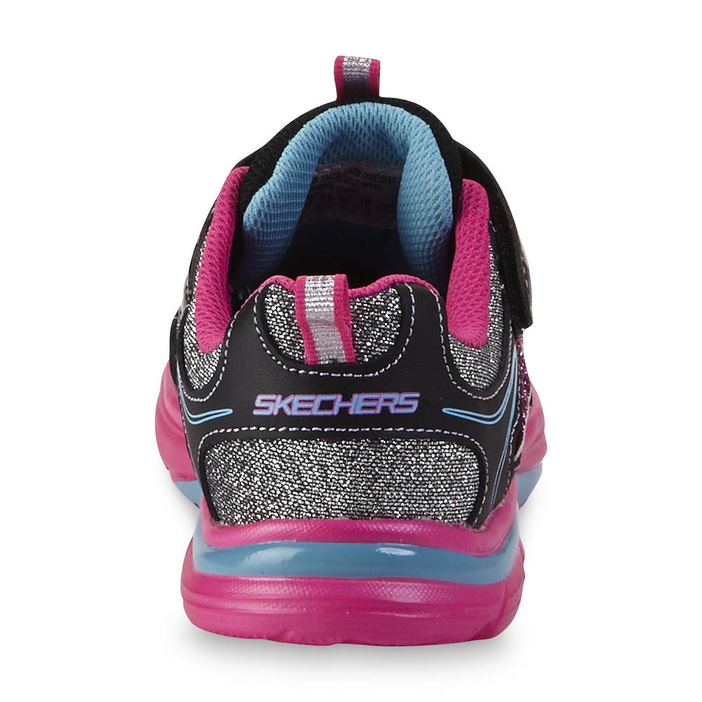 Skechers Girl's Sparkle Lites Twisty Kicks Black/Pink Light-Up Shoe