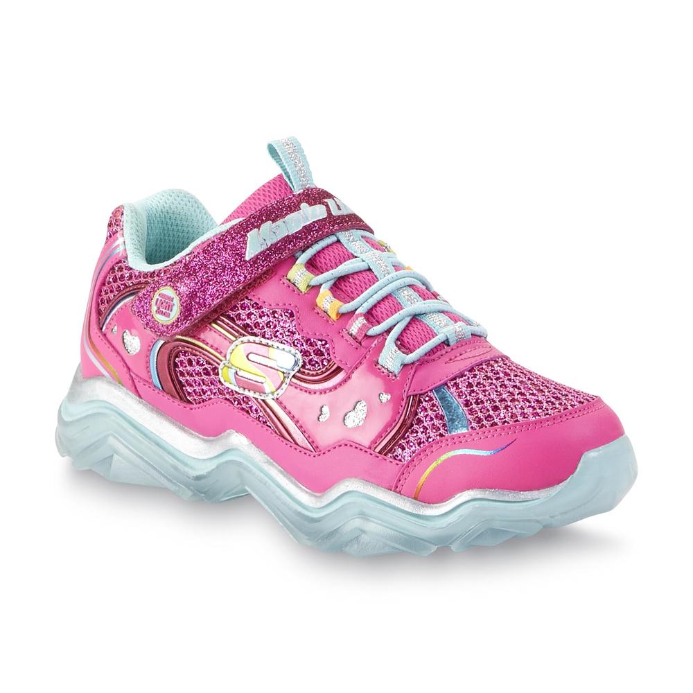 Skechers Girl's Kazam Pink Magic Lights Athletic Shoe