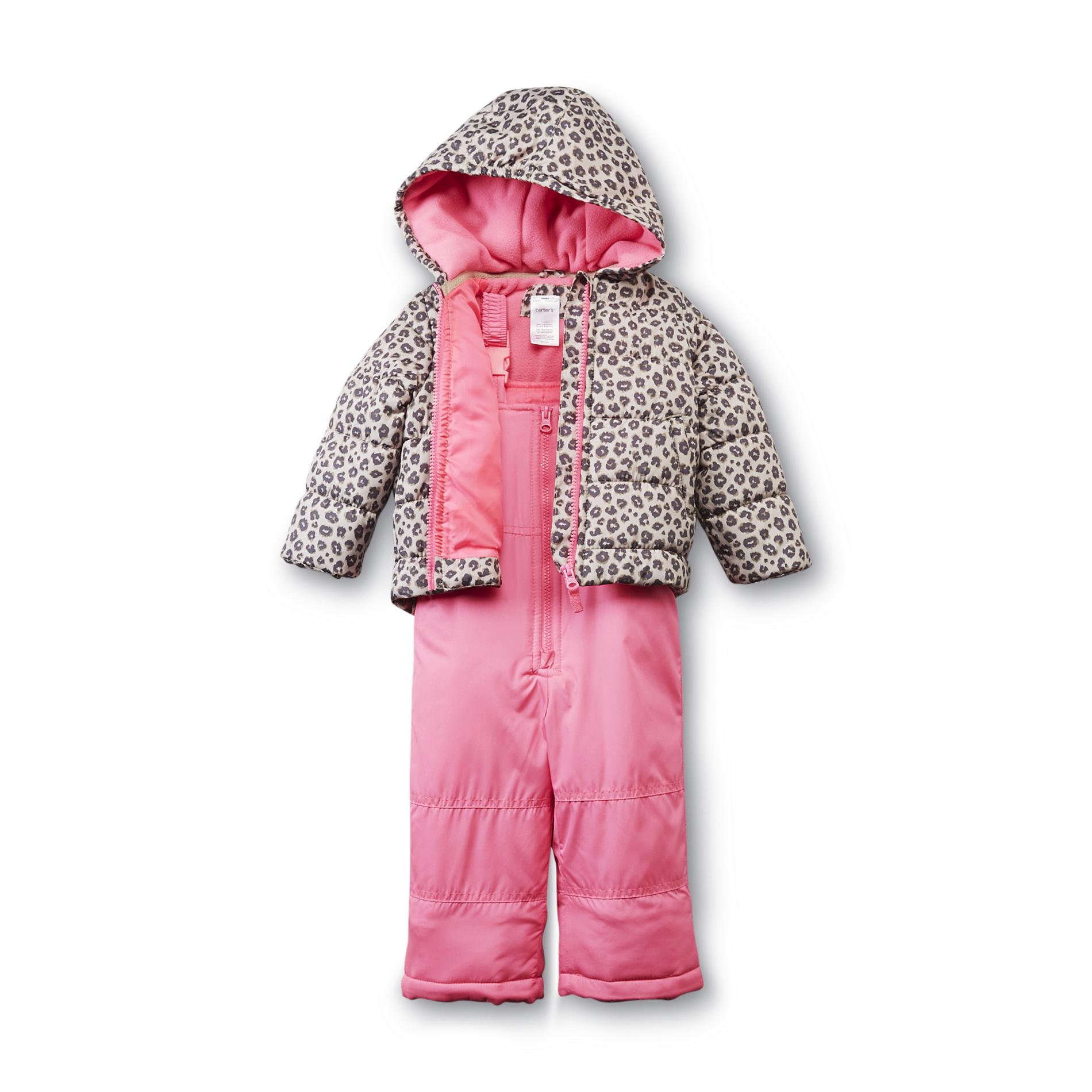 Carter's Infant Girl's Jacket & Snow Pants - Leopard Print