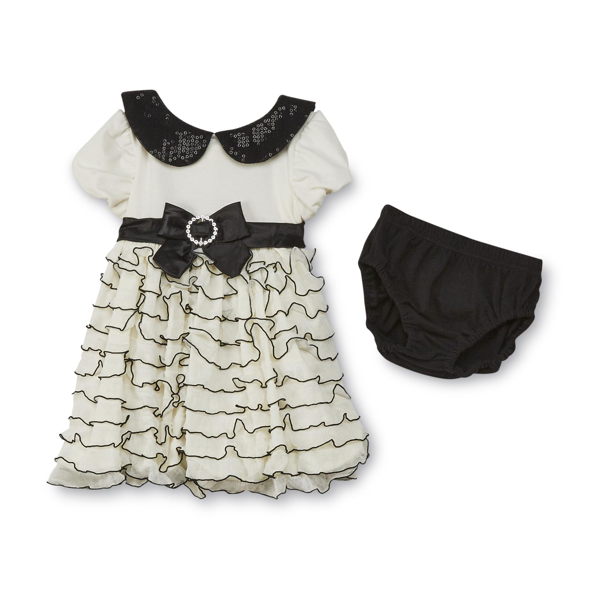 Baby Grand Signature Newborn Girl's Formal Dress & Diaper Cover