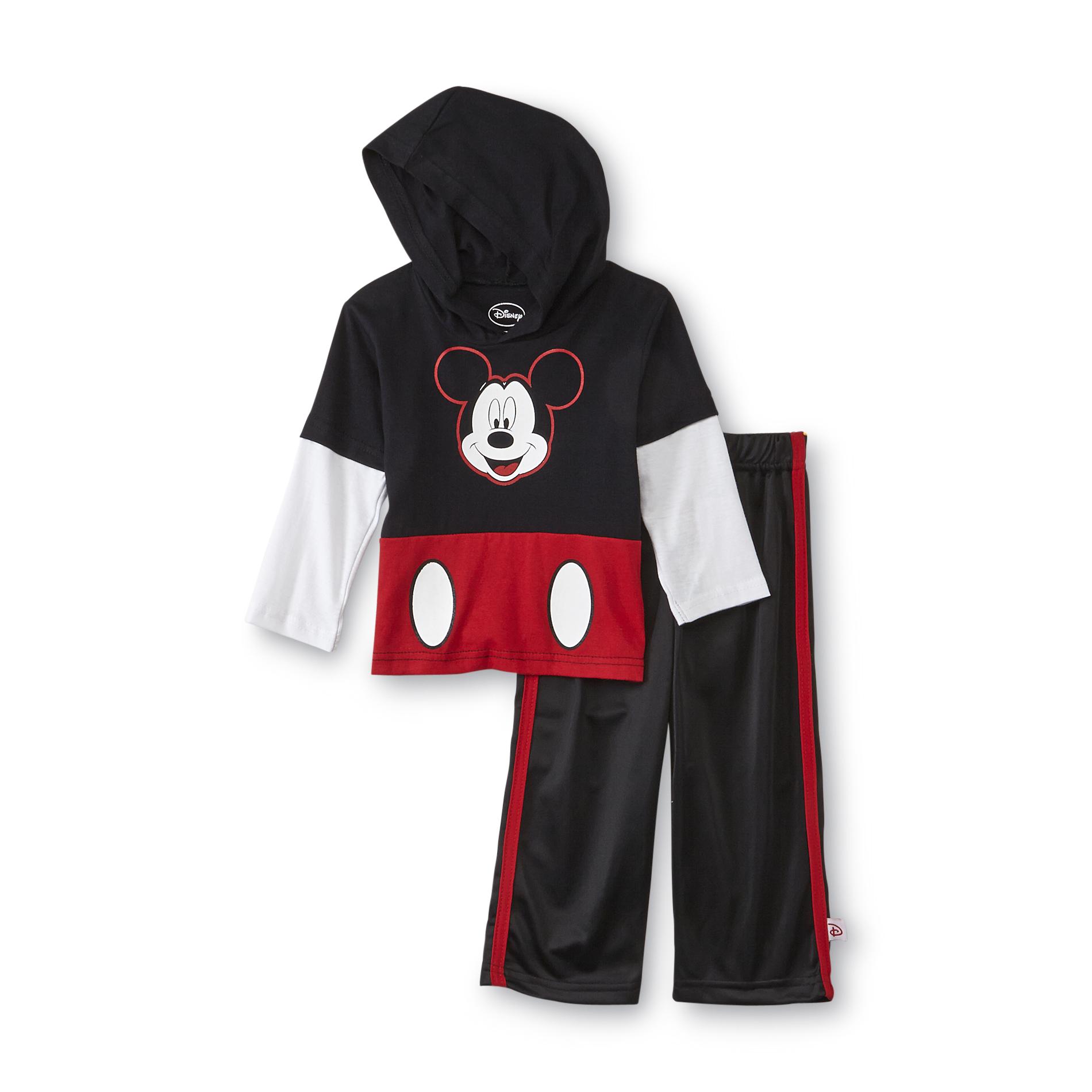 Disney Mickey Mouse Infant & Toddler Boy's Hooded T-Shirt & Pants