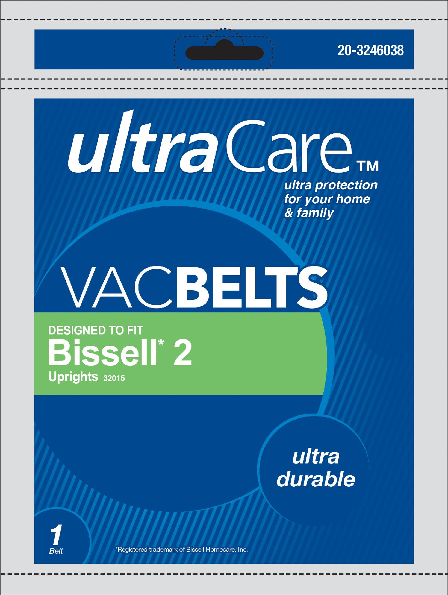 UltraCare UCB6002-6 Vacuum Belt for Bissell&#8482; 2 Upright Vacuum Cleaners