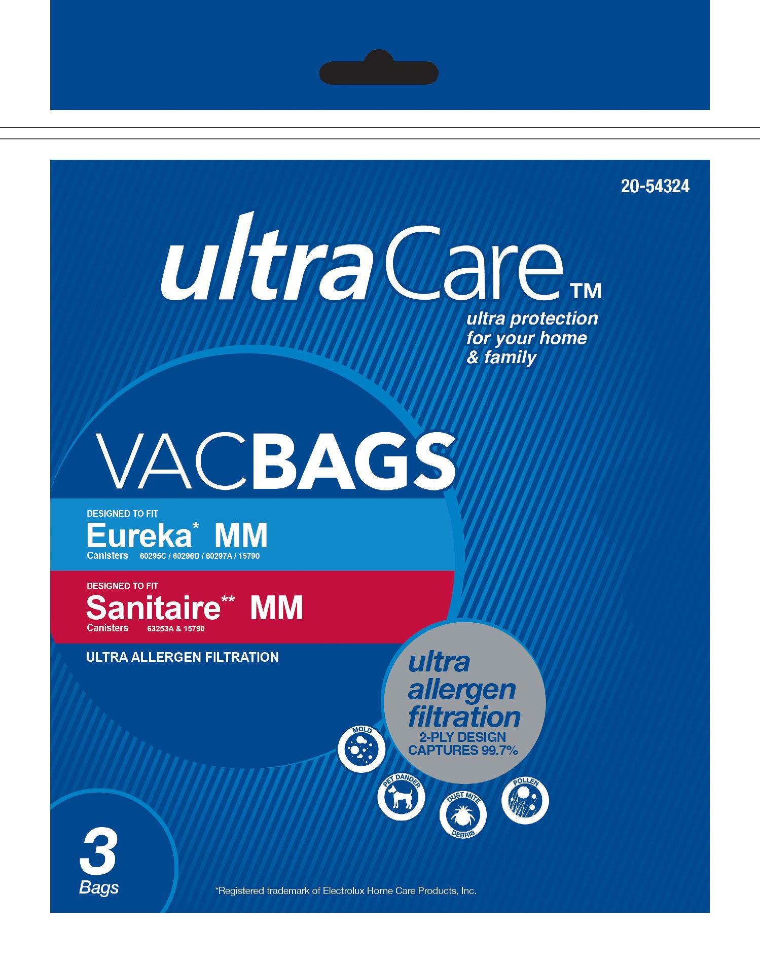 UltraCare UC47703-6 VacBags for Eureka and Sanitaire Type MM &#8211; 3 Pack