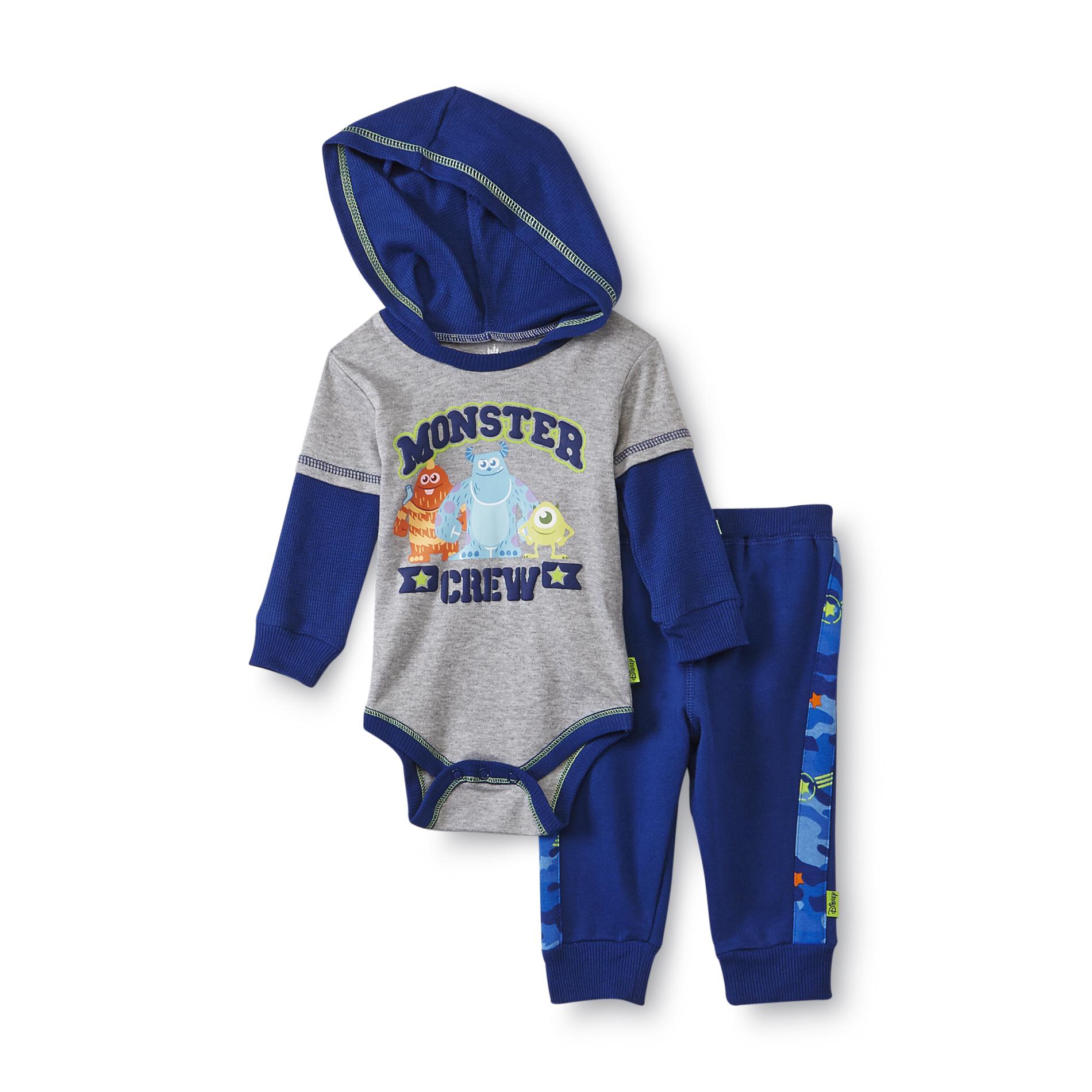 Disney Monsters Inc. Newborn Boy's Hooded Bodysuit & Sweatpants