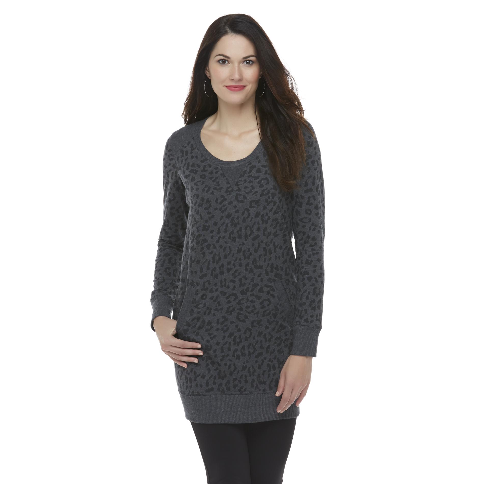 Route 66 Women's French Terry Tunic - Animal Print