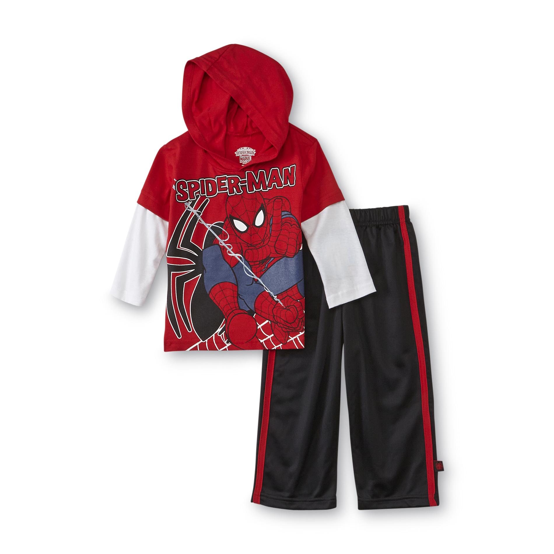 Marvel Spider-Man Toddler Boy's Hooded T-Shirt & Athletic Pants