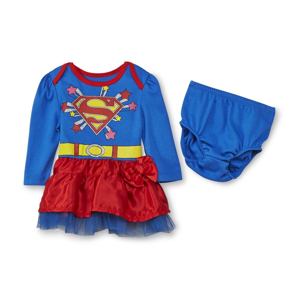DC Comics Supergirl Newborn Girl's Costume Dress Set