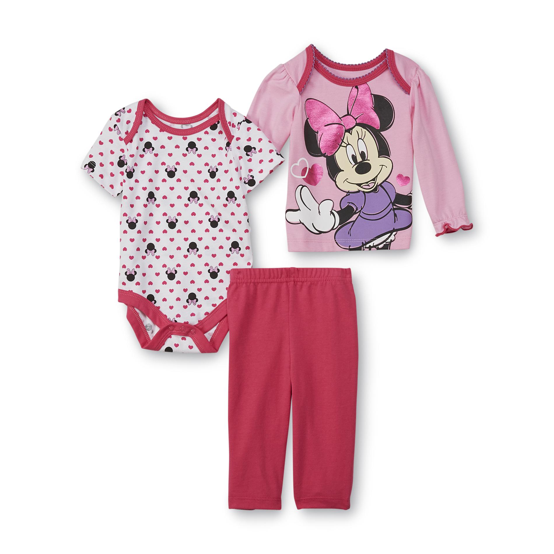 Disney Minnie Mouse Newborn Girl's Bodysuit  Top & Pants