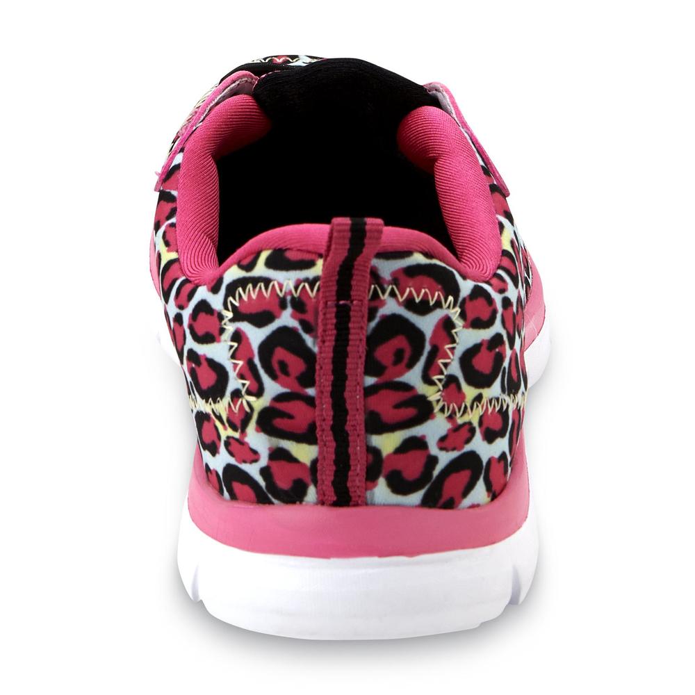 CATAPULT Women's Lively Pink/Black/Gray Leopard Print Athletic Shoe
