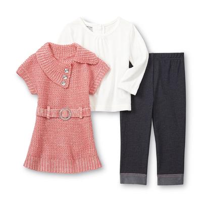 WonderKids Infant & Toddler Girl's  Top  Belted Sweater & Jeggings