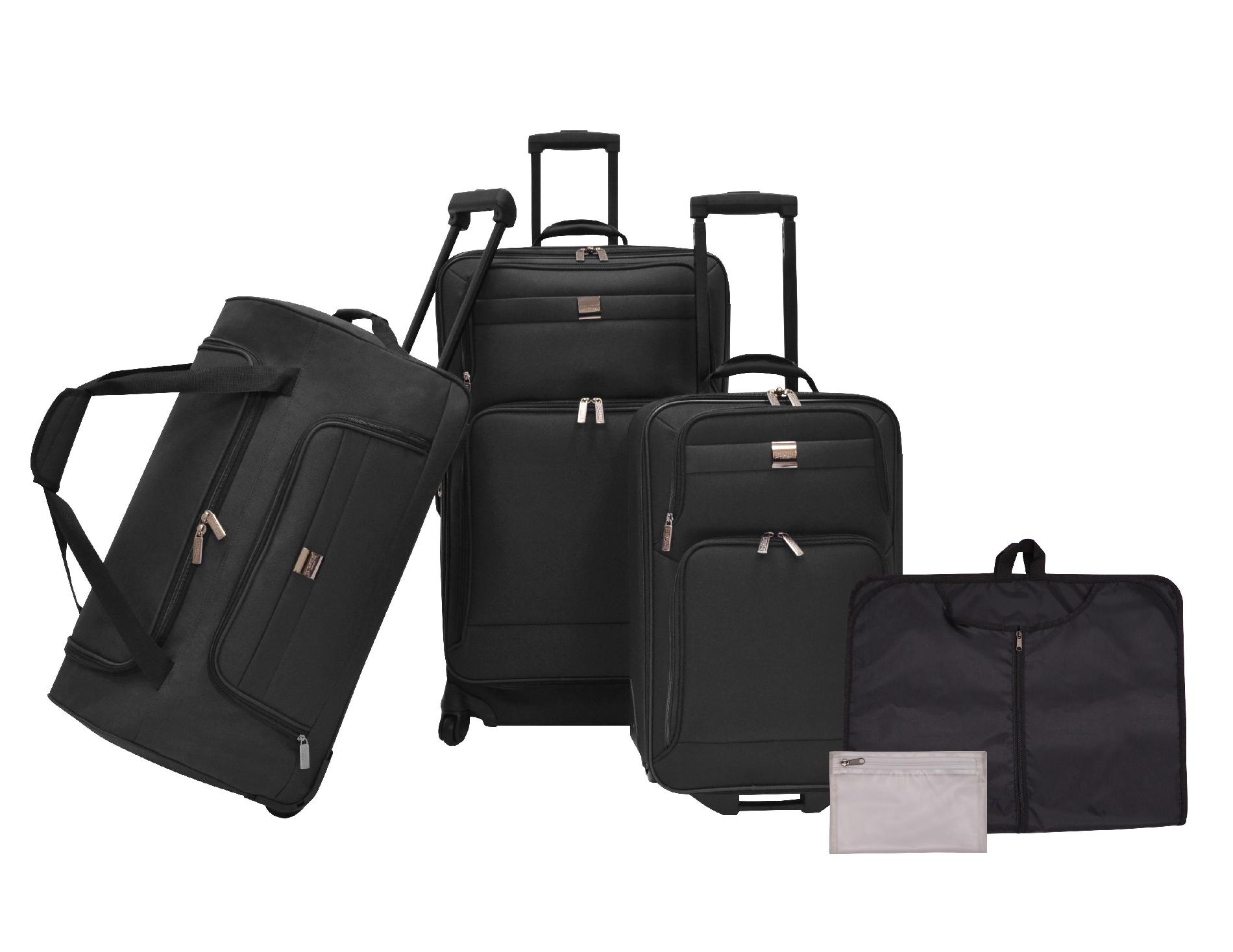U.S. Traveler 5 Piece Luggage Set- Black U.S. Traveler 5 Piece Luggage Set- Black