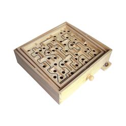 sterling games large wooden labyrinth 13.5" x 13" marble ball tilt maze wood game with 60 waypoints for 6 years and up