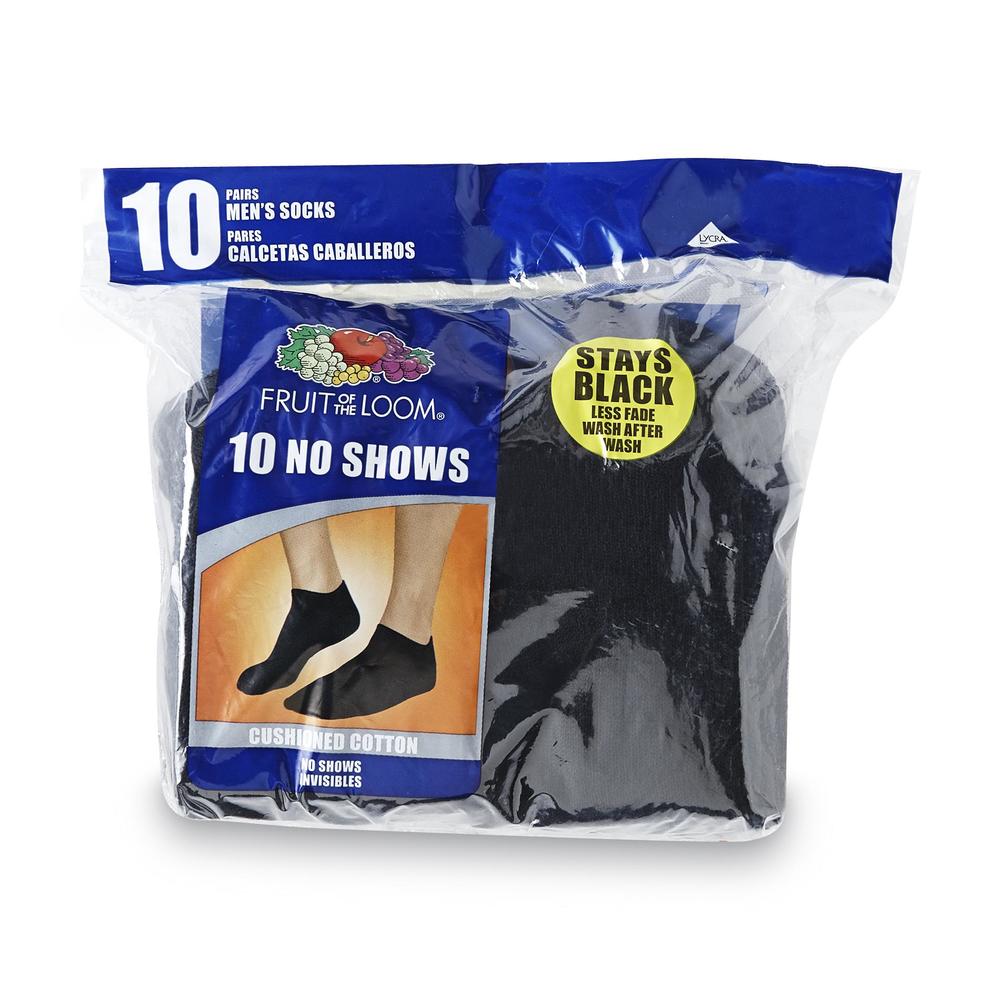 Fruit of the Loom Men's 10-Pairs No Show Socks