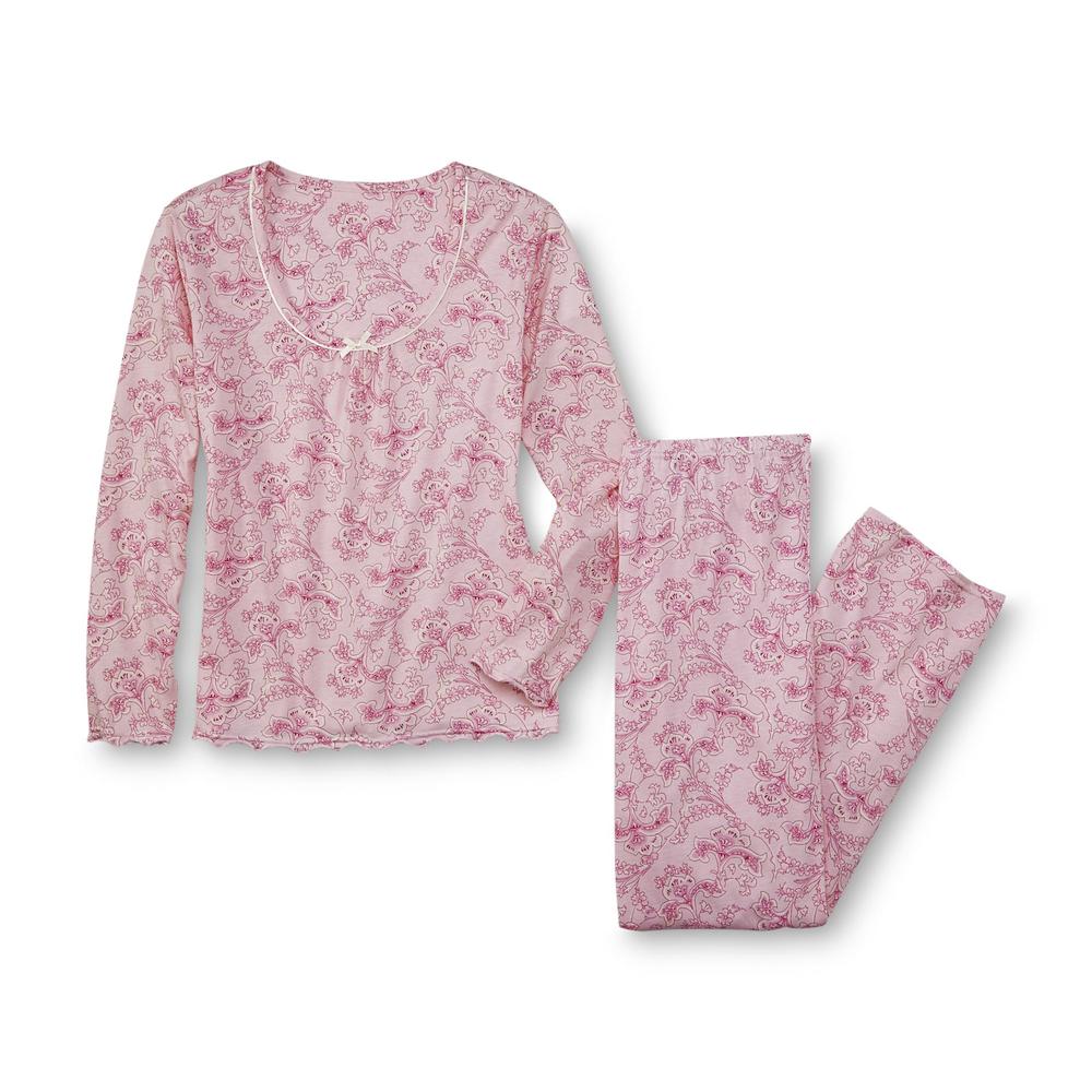 Pink K Women's Pajama Top & Pants - Floral