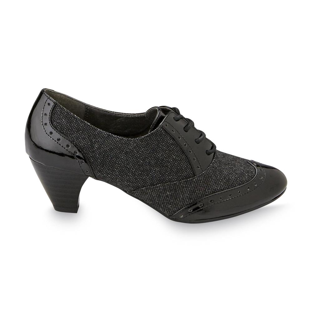 Soft Style by Hush Puppies Women's Georgette Black Oxford Medium and Wide Pump