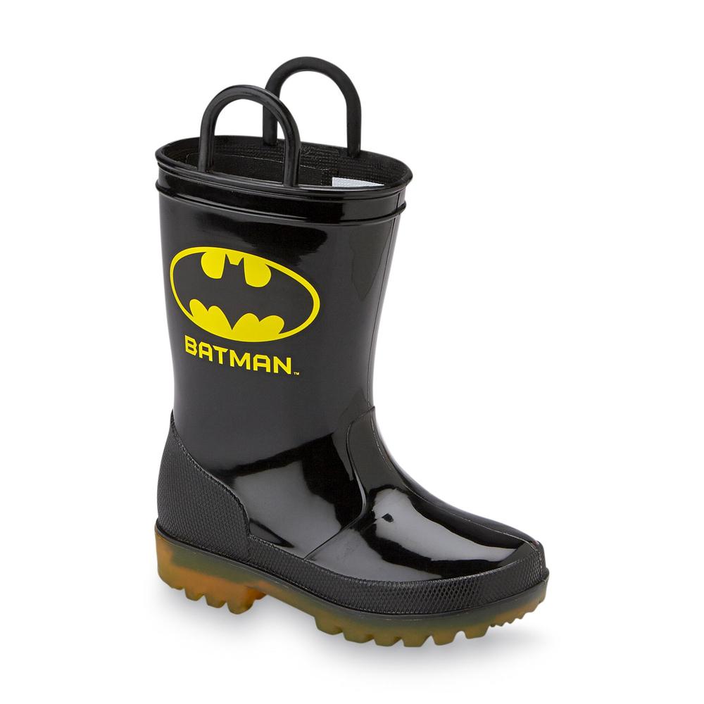 DC Comics Batman Toddler Boy's Black Light-Up Rain Boot