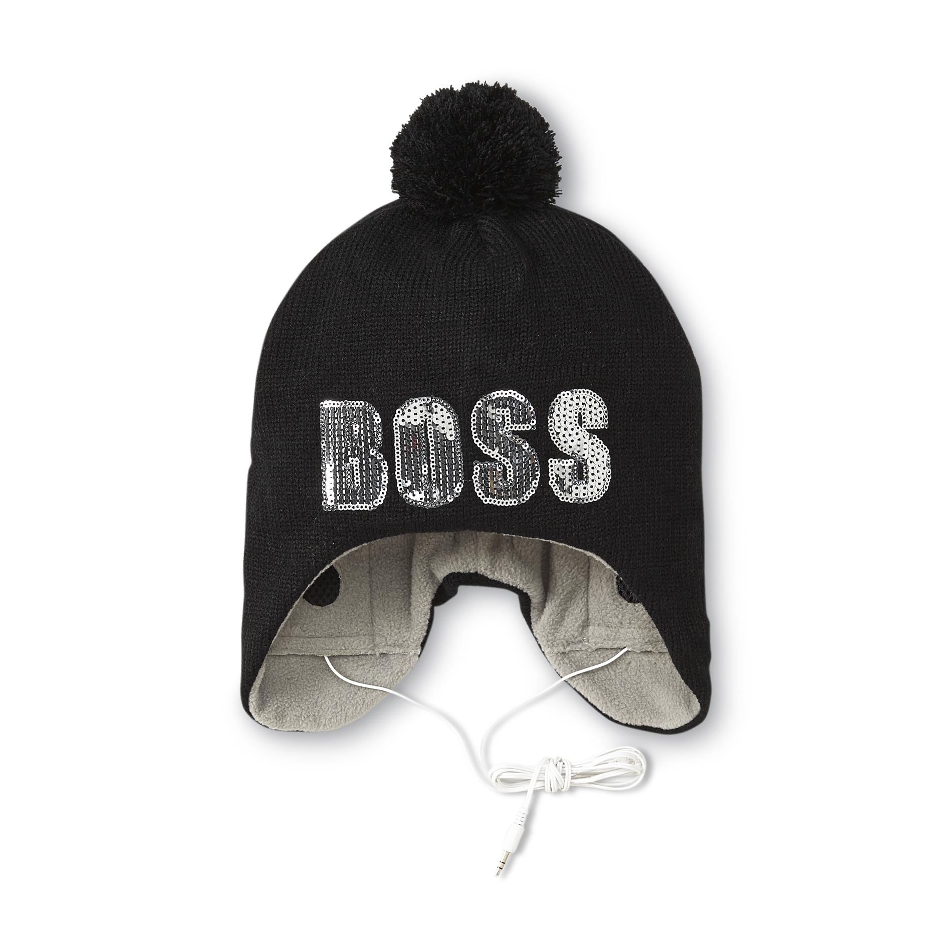 Joe Boxer Women's EarTunes Earflap Hat & Headphones - Boss