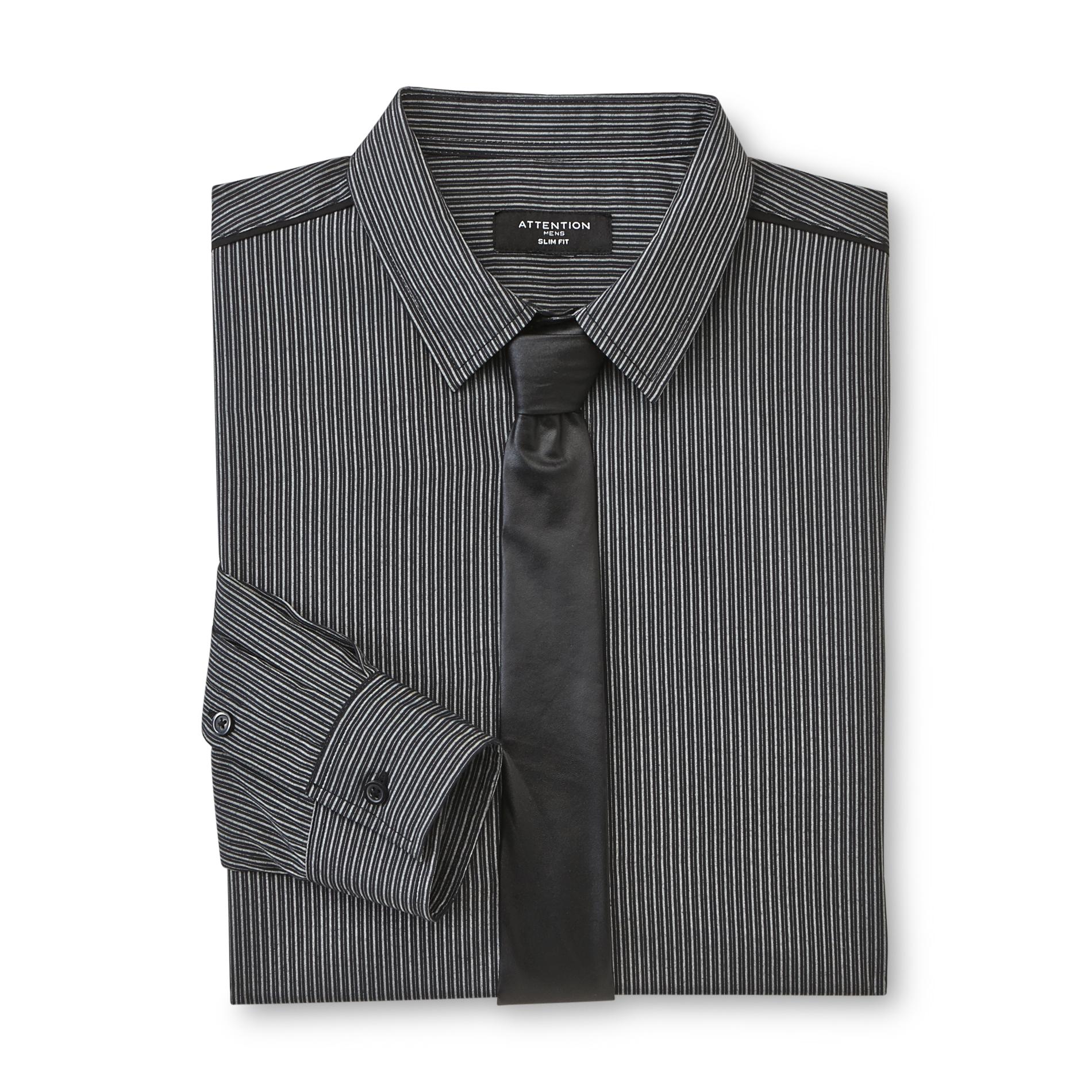 Attention Men's Dress Shirt & Necktie - Striped