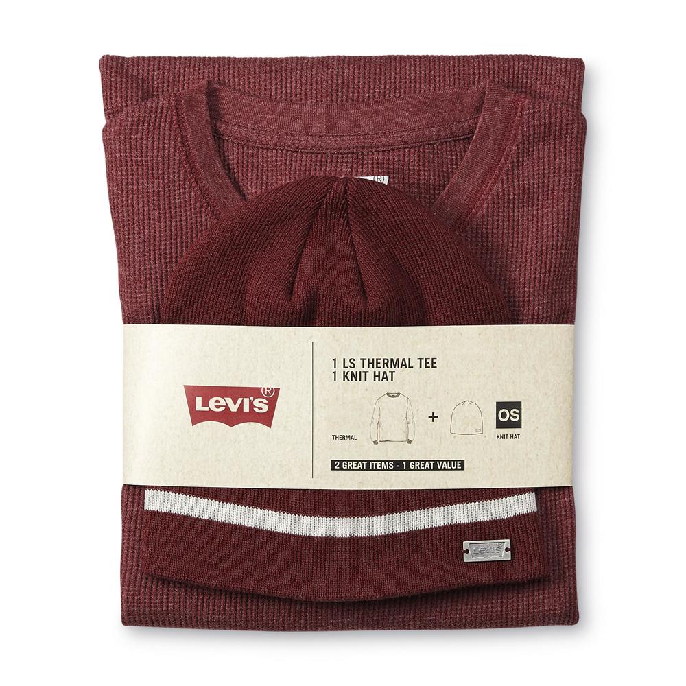 Levi's Men's Thermal Shirt & Beanie Hat - Stripe