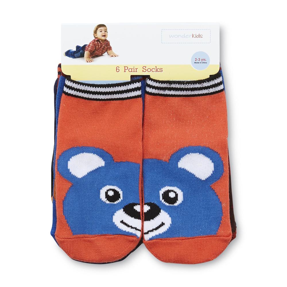WonderKids Infant & Toddler Boy's 6-Pairs Low-Cut Socks - Assorted Animals