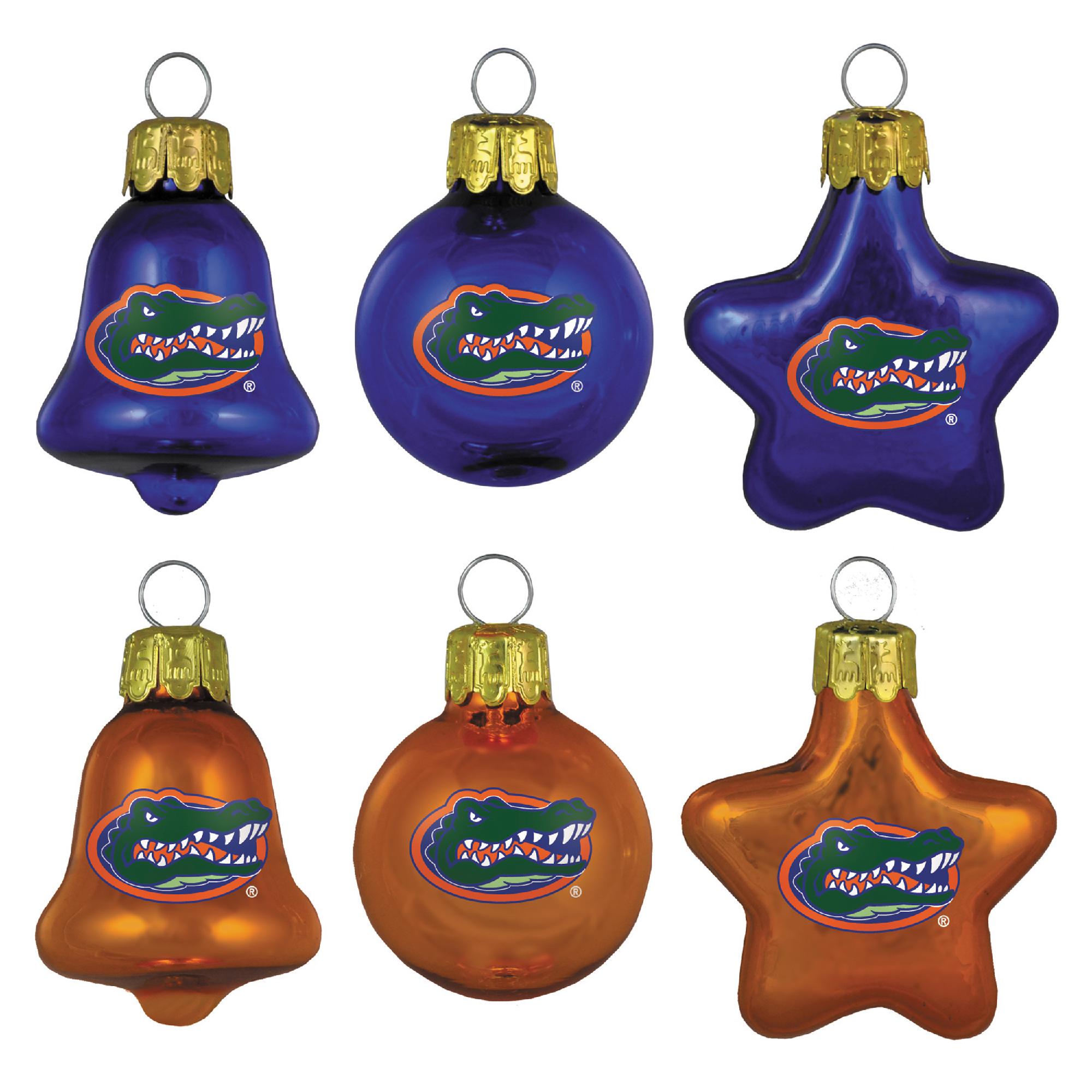 Topperscot Florida Gators Blown Glass Christmas Ornament 6-Pack Set