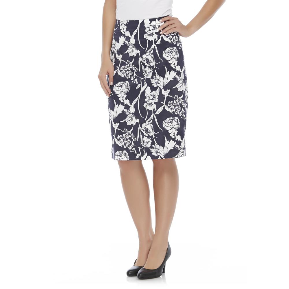Covington Women's Satin Pencil Skirt - Floral
