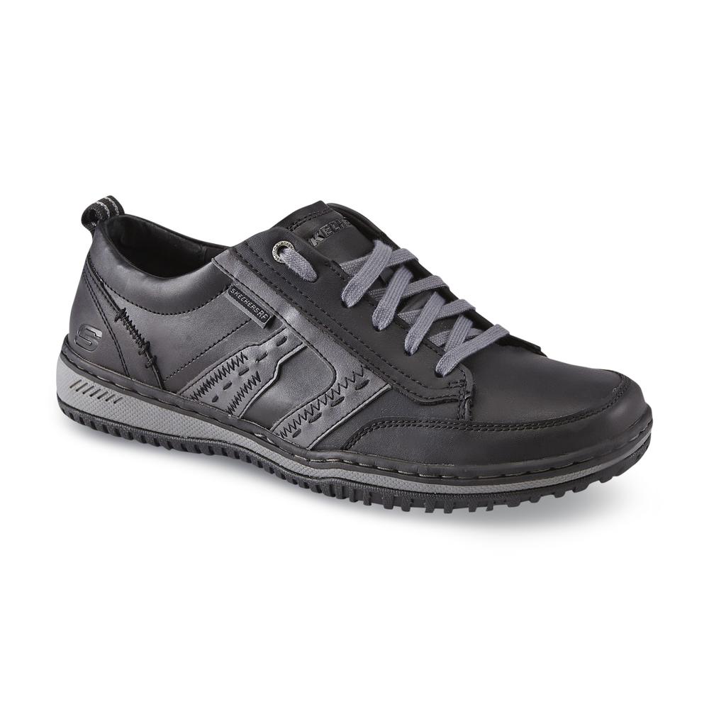 Skechers Men's Starline Latman Relaxed Fit Leather Oxford - Black/Gray