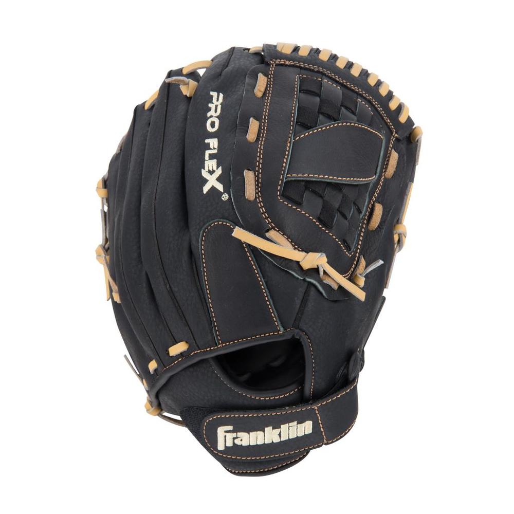Franklin Sports 4113L 12.5" Pro Flex&#174; Hybrid Series Left Handed Thrower Baseball Glove - Black/Camel