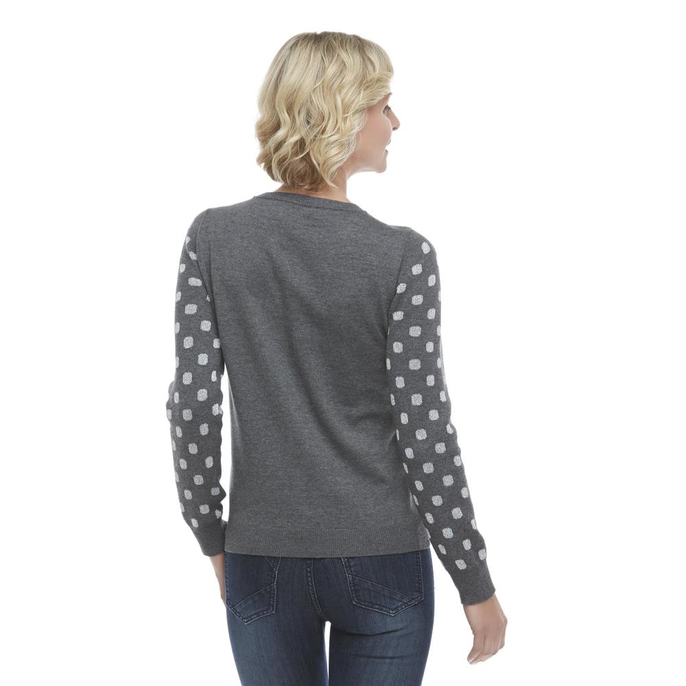 Jaclyn Smith Women's Sweater - Metallic Polka Dots