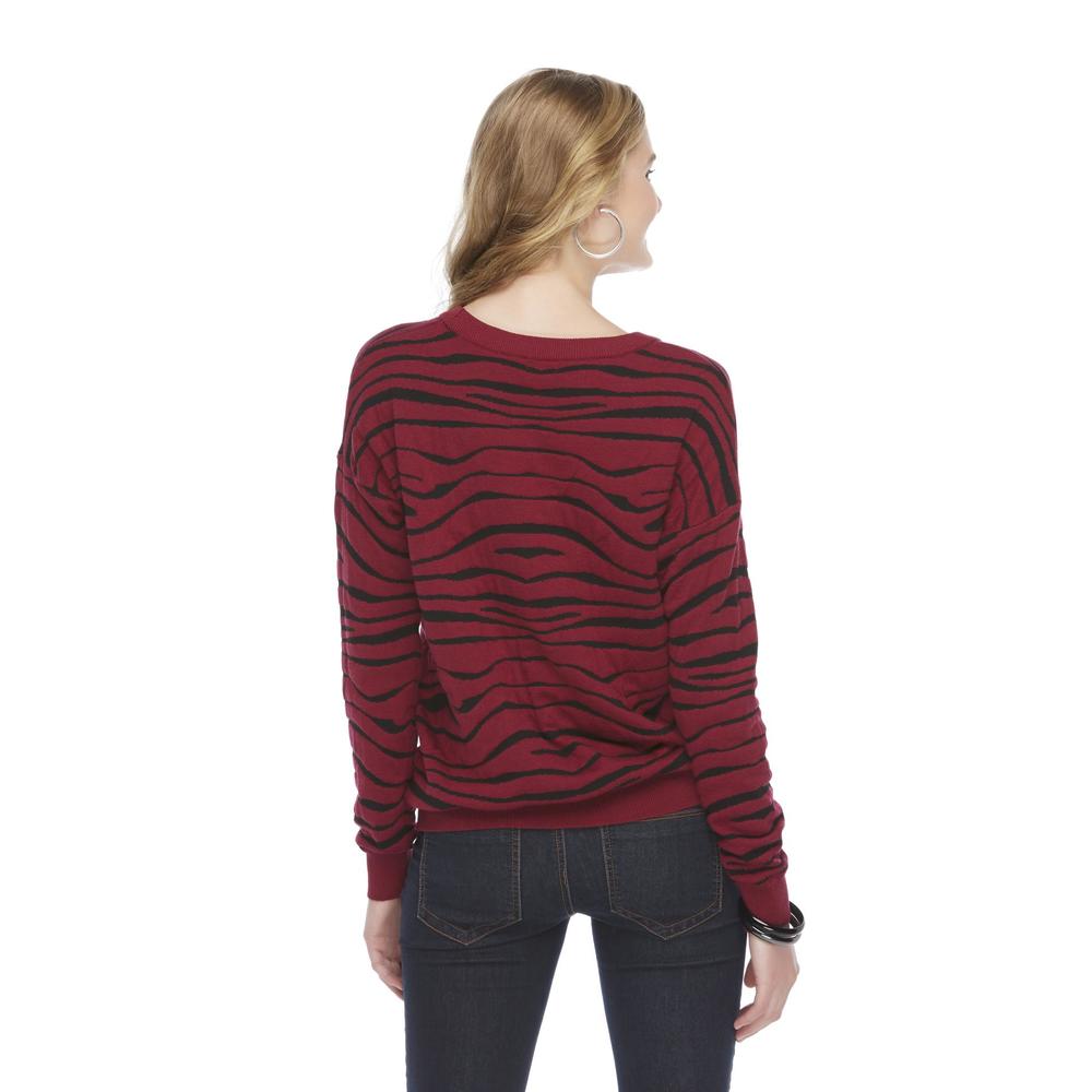 Bongo Junior's Quilted Sweater - Zebra Striped
