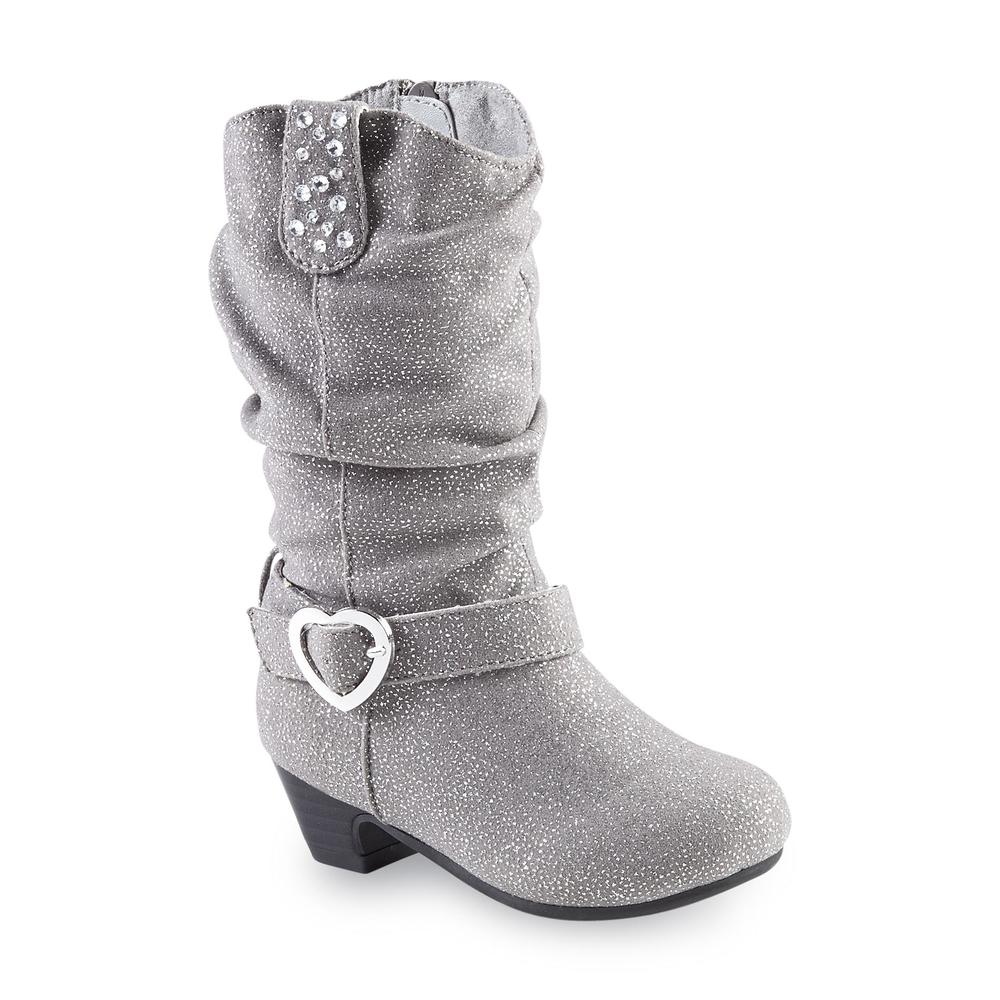 Bongo Toddler Girl's Shelly Gray Sparkle Calf Fashion Boot
