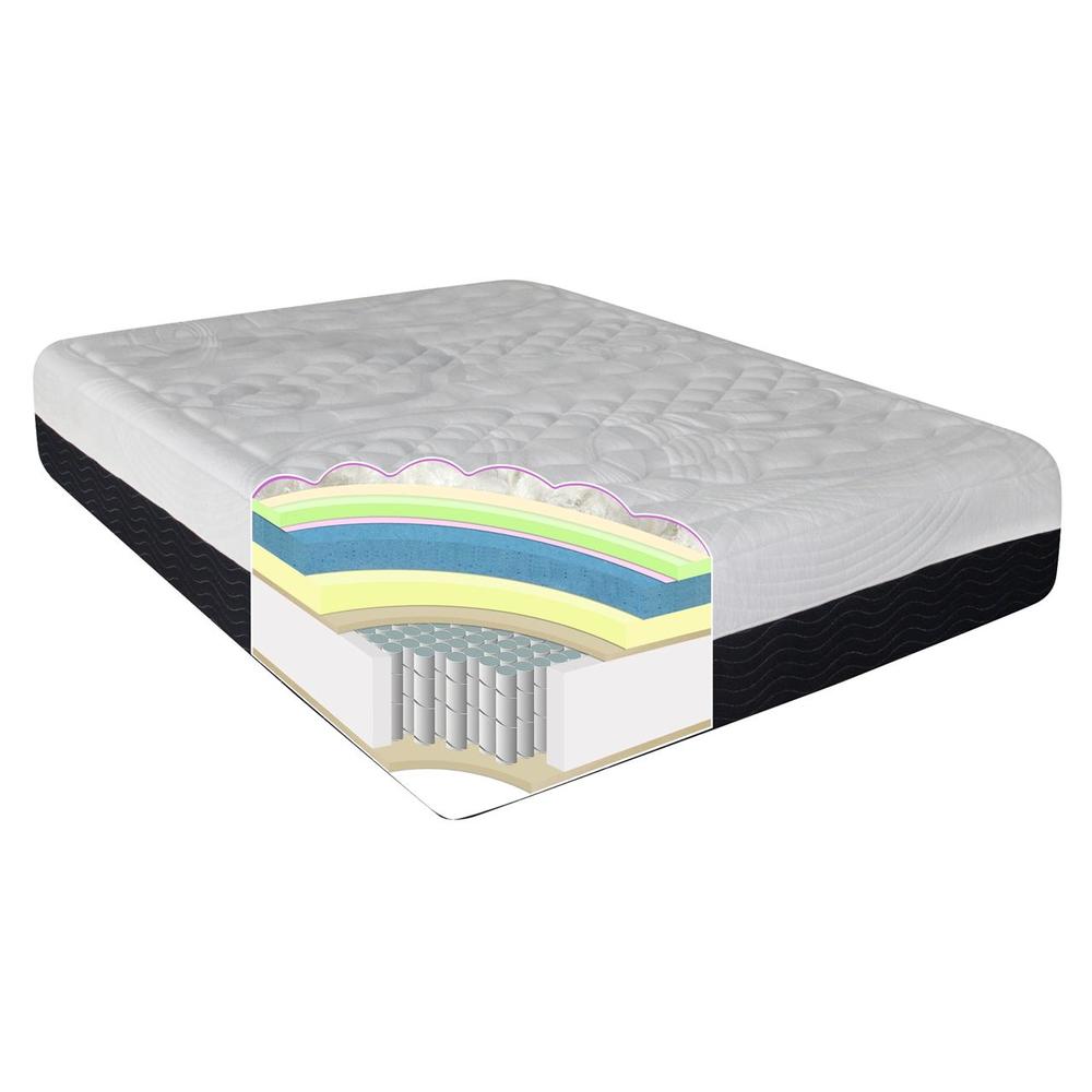 Night Therapy 13" Gel Infused Memory Foam and Spring Mattress  & Smartbase Set- Queen