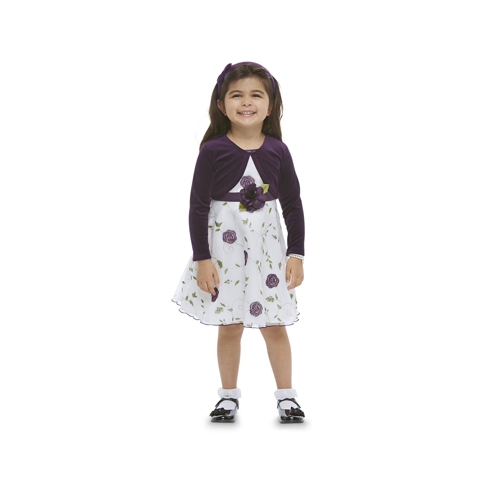 Youngland Infant & Toddler Girl's Chiffon Shrug Dress - Floral